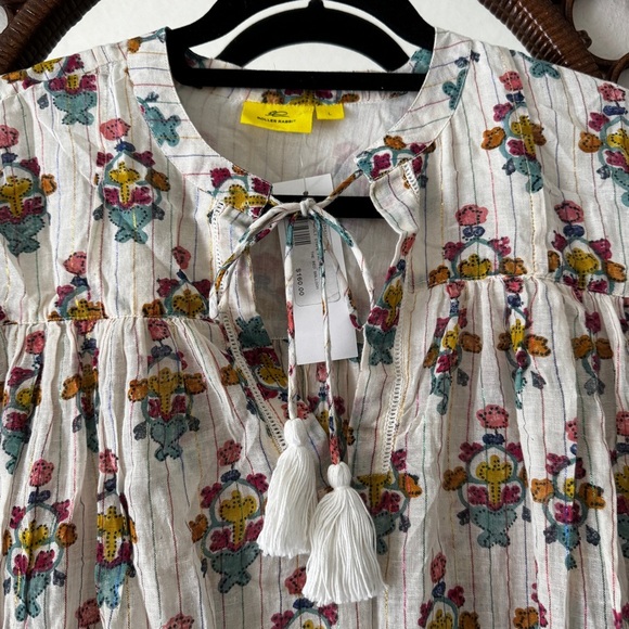 NWT Roberta Roller Rabbit floral print tunic length Top size L - Picture 3 of 9